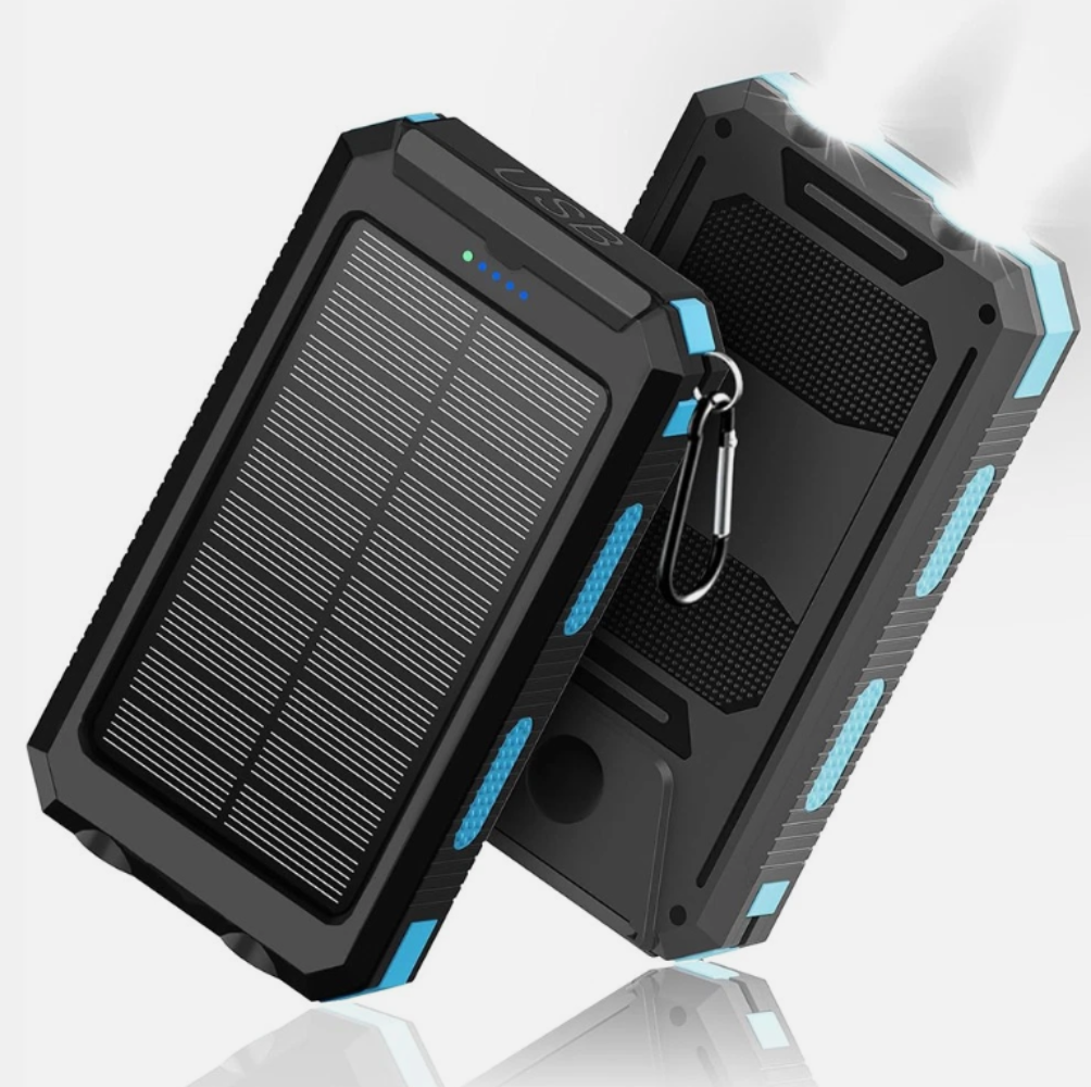 High-Capacity Solar Power Bank with Fast USB Charging